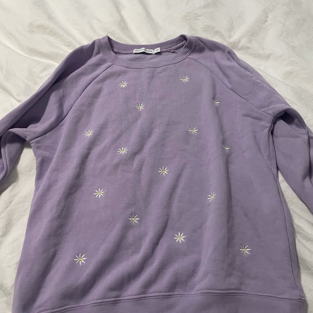 purple floral sweater